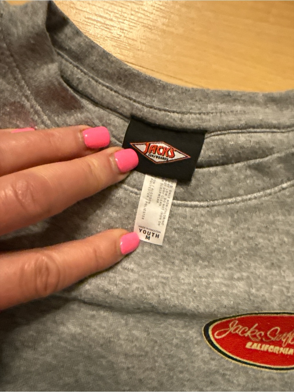 Jacks Surfboards California Gray Crewneck Sweatshirt Size Medium - Picture 3 of 3